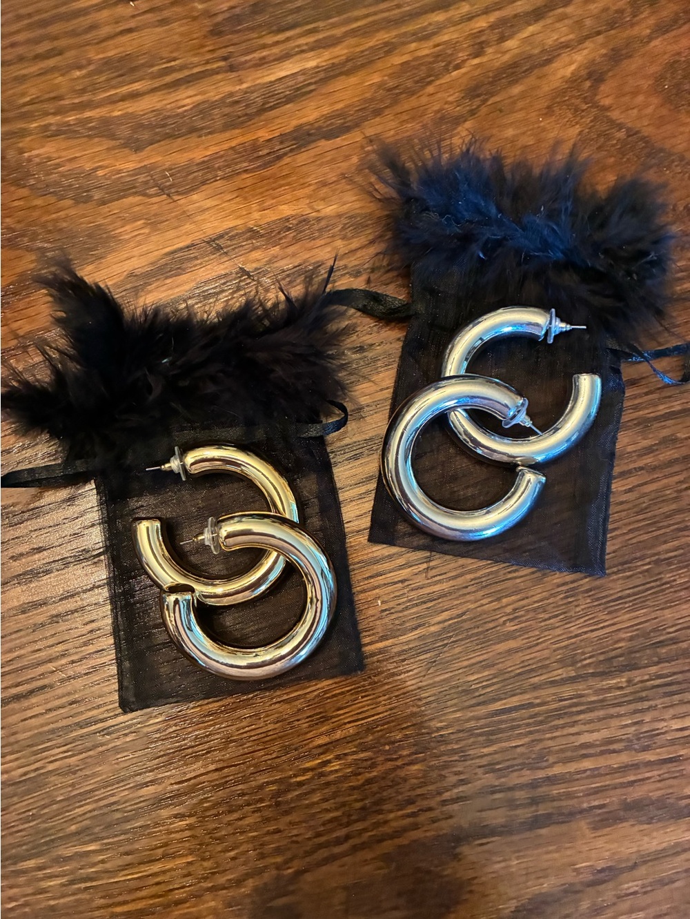Silver & Gold Chunky Hoop Earrings - Women Accessories